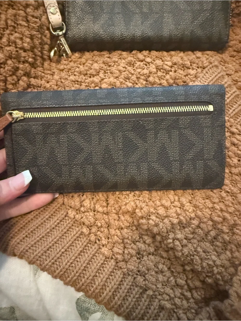 Michael Kors Black and Brown Signature Wallet & Wristlet Set
